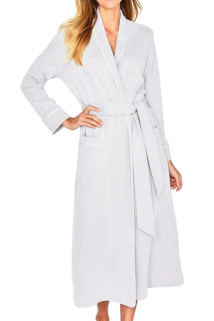 Grace Long Sleeve Long Textured Robe - Marelle Sleepwear