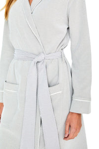 Grace Long Sleeve Short Textured Robe - Marelle Sleepwear
