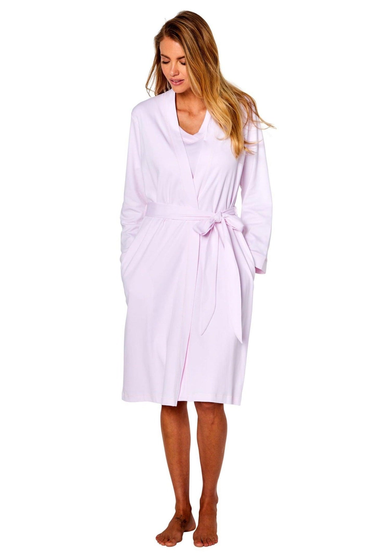 Elle Long Sleeve Mid Length Robe - Marelle Sleepwear