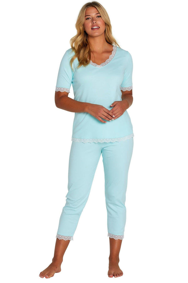 Emma Short Sleeve Sleeve Cropped Pant PJ Set - Marelle Sleepwear