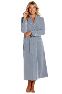 Grace Long Sleeve Long Textured Robe - Marelle Sleepwear