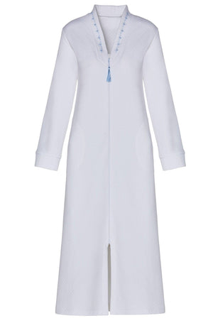 Kelly Front Zipper Long Sleeve Full Length Jacquard Robe - Sales Rack - Marelle Sleepwear